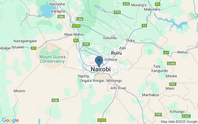 Kaart met locatie Masai-markt in Nairobi